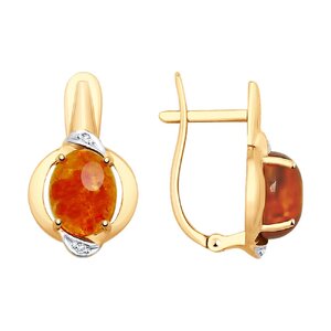 Серёжки Полудрагоценные Янтарь