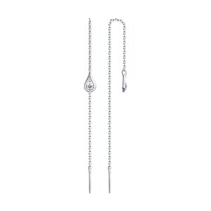 Серёжки Продёвки Фианит/Одинарные